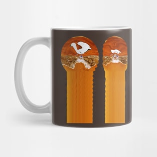 Sand Birds greek column psychedelic abstract oil painting photography Mug